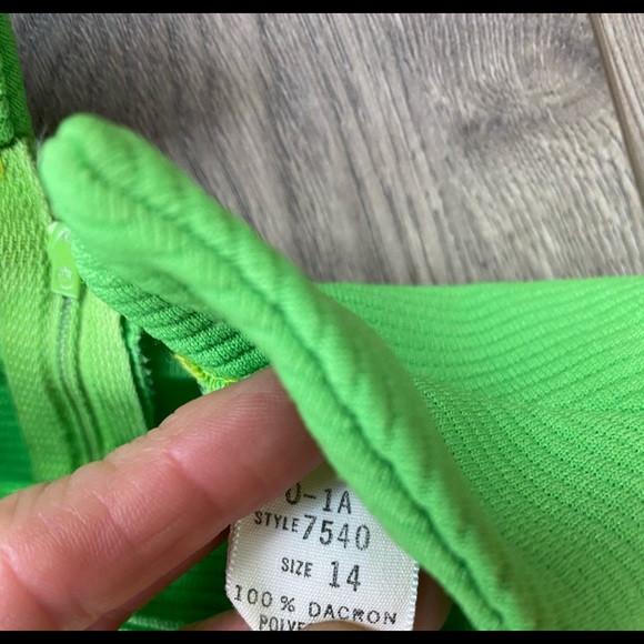 VTG 60s MOD Mini dress gogo Dacron sz 14 - Picture 4 of 5
